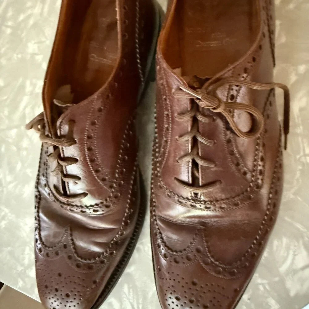 churchs wingtip brown 9M eclectic grandpa blokecore attorney shoes